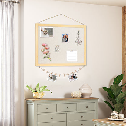 Bulletin Linen Board for Wall Bulletin Board 18"x 24" Double Sided Decorative Hanging Pin Board