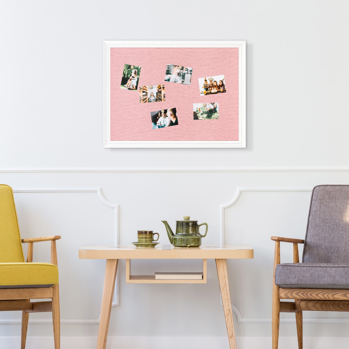 Pink Bulletin Board Pink Cork Board with Linen Corkboard Bulletin Board for Wall Decor White Wood Framed