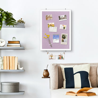 Linen Bulletin Board Poster Board 24x18 Inches Purple Linen Cork Board for Wall