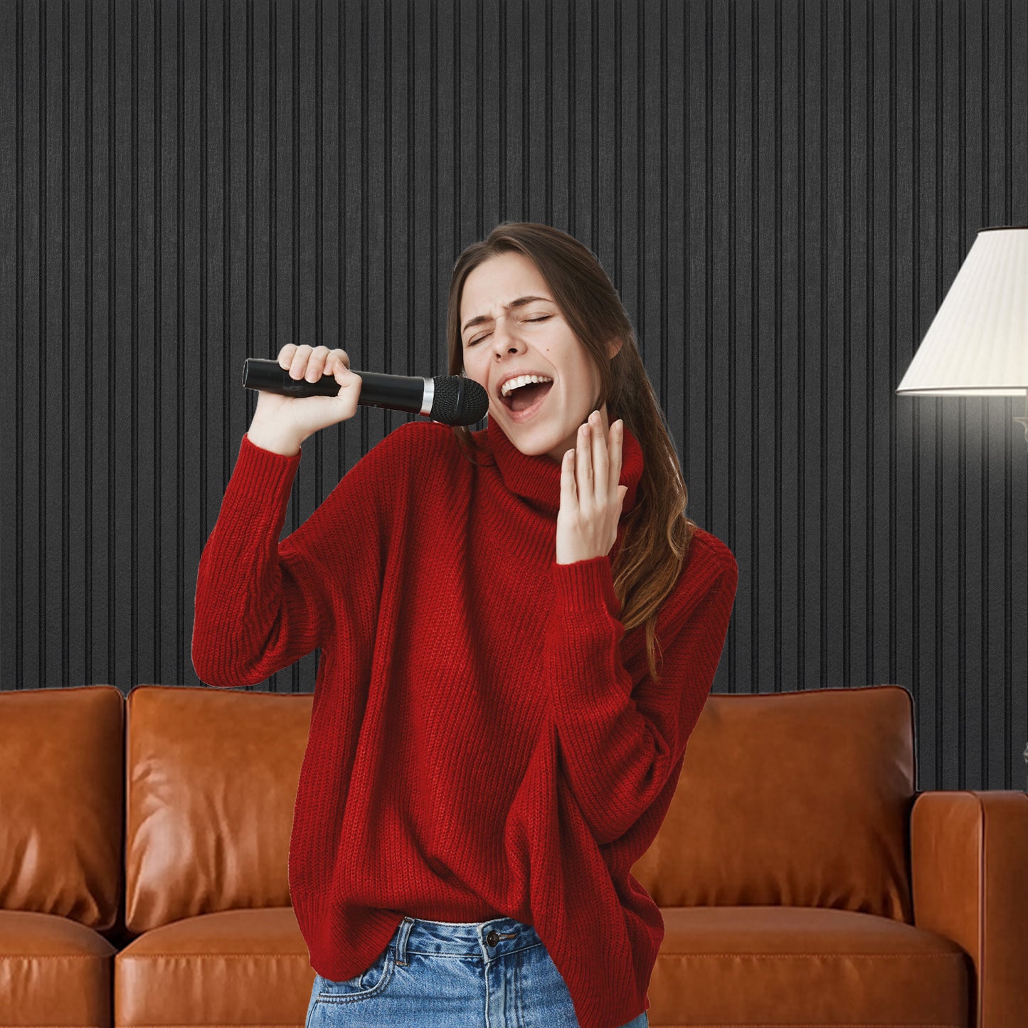 Slat Acoustic Panels Acoustic Panels, Decorative Sound Proof Felt Panels, Slat Wall Panels for Wall Decor Sound Absorbing Panel, Black