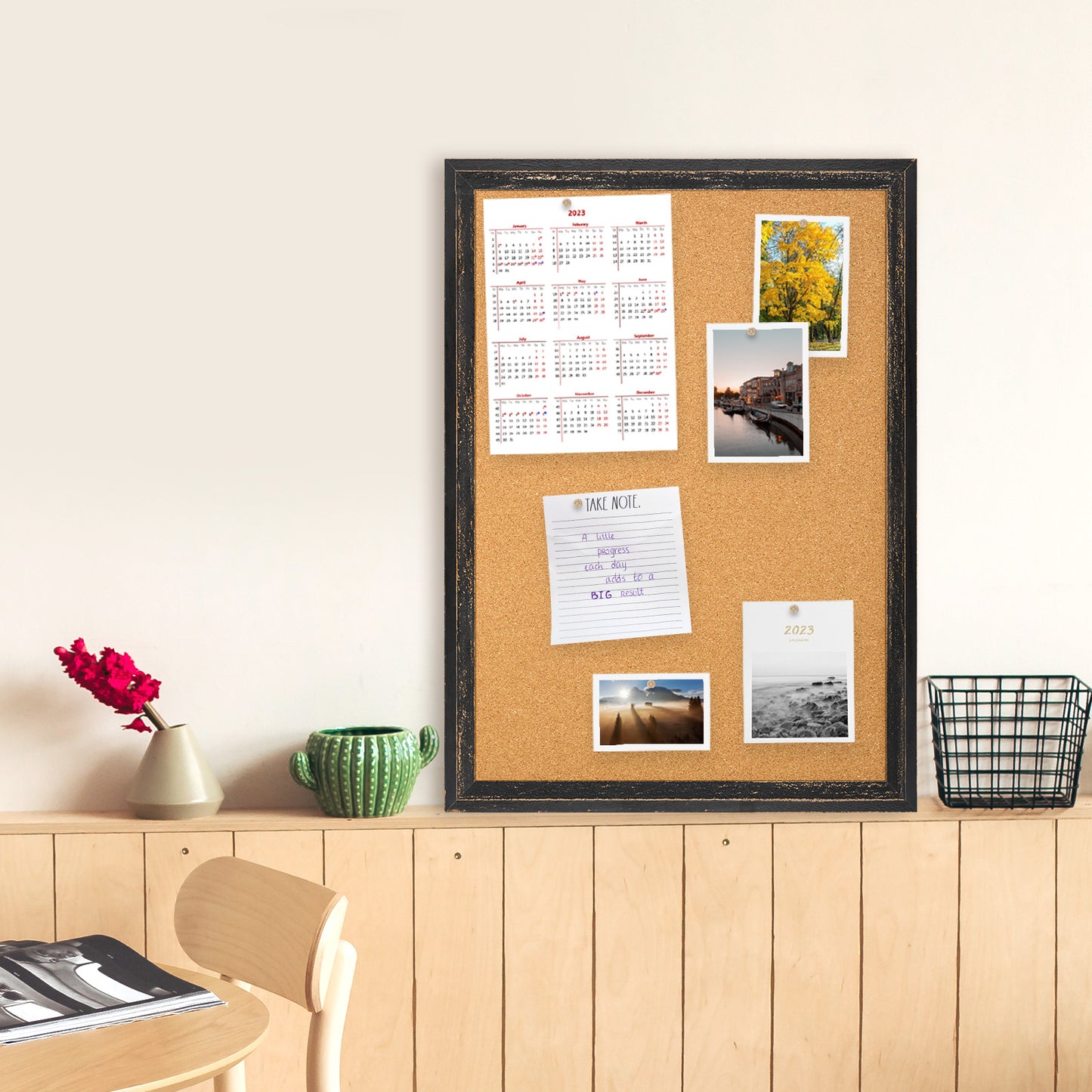 Bulletin Board-Cork Board-MDF Black frame cork board
