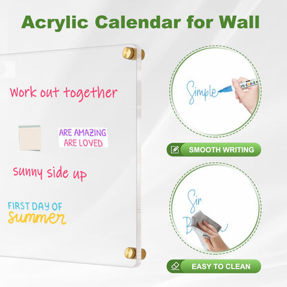 Acrylic Dry Erase Board Clear White Board for Wall Acrylic Writing Board Non-Magnetic Floating Ultra-Thick Dry Erase Board