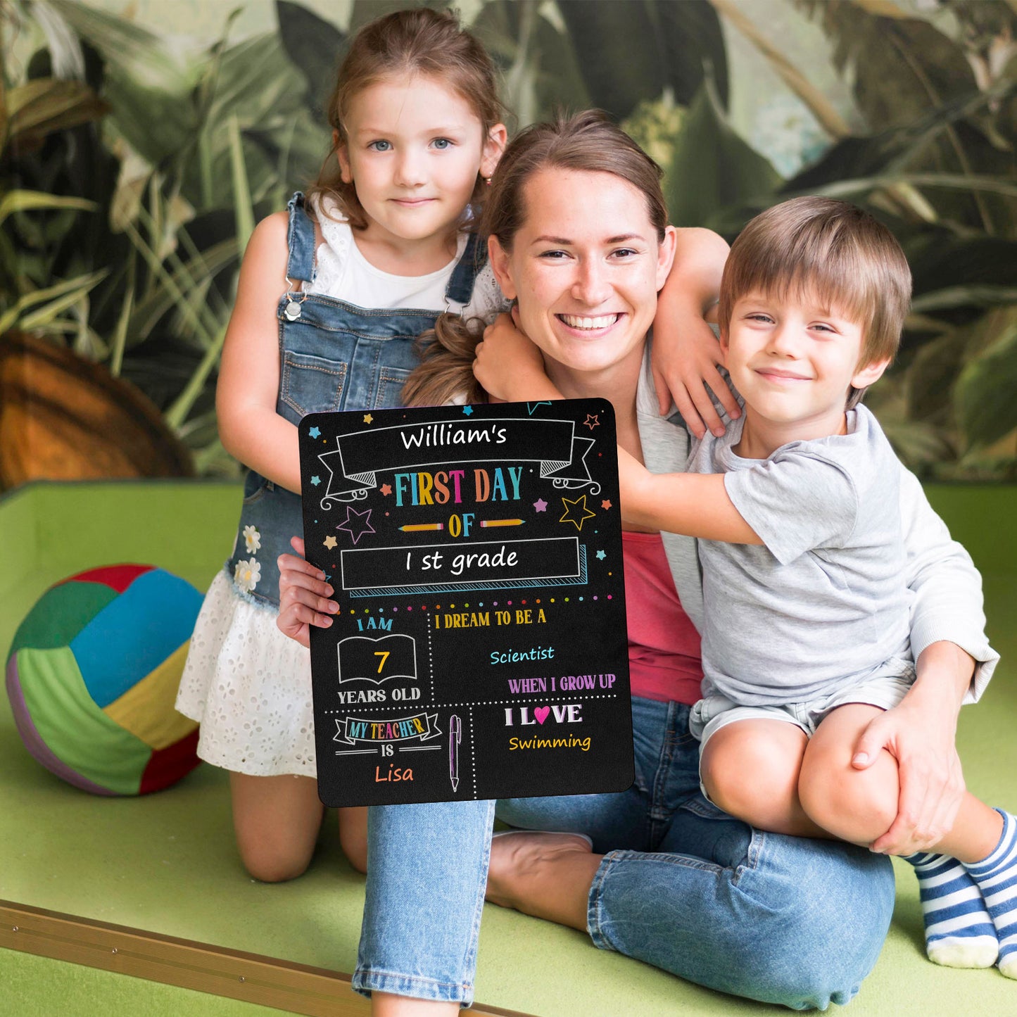 First and Last Day Chalkboard Signs, 14”x11” Double-Sided Reusable And Erasable Chalkboard
