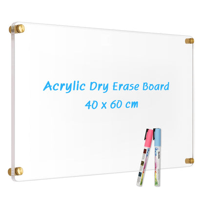 Acrylic Dry Erase Board Clear White Board for Wall Acrylic Writing Board Non-Magnetic Floating Ultra-Thick Dry Erase Board
