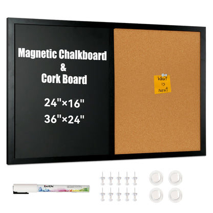Combination Chalk and Cork Board Half Cork Bulleting Board Half Dry Erase White Board Combo
