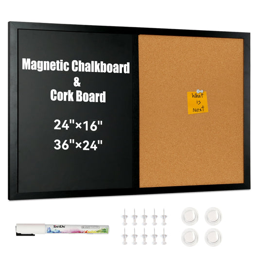 Combination Chalk and Cork Board Half Cork Bulleting Board Half Dry Erase White Board Combo