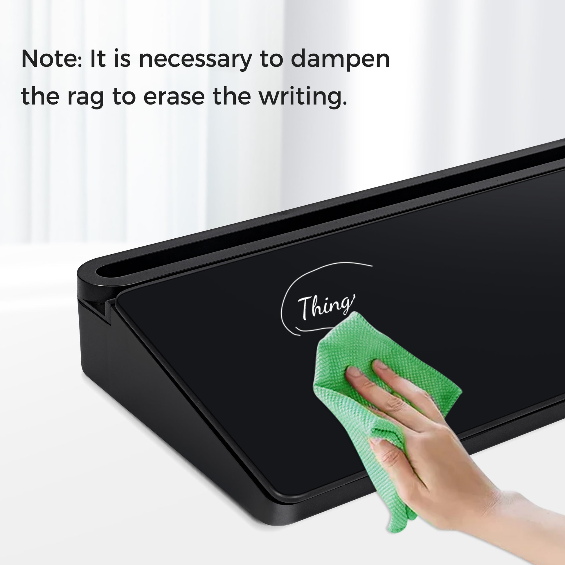 Glass Desktop Whiteboard with Storage Drawer, Black-black Box only for wet wiping