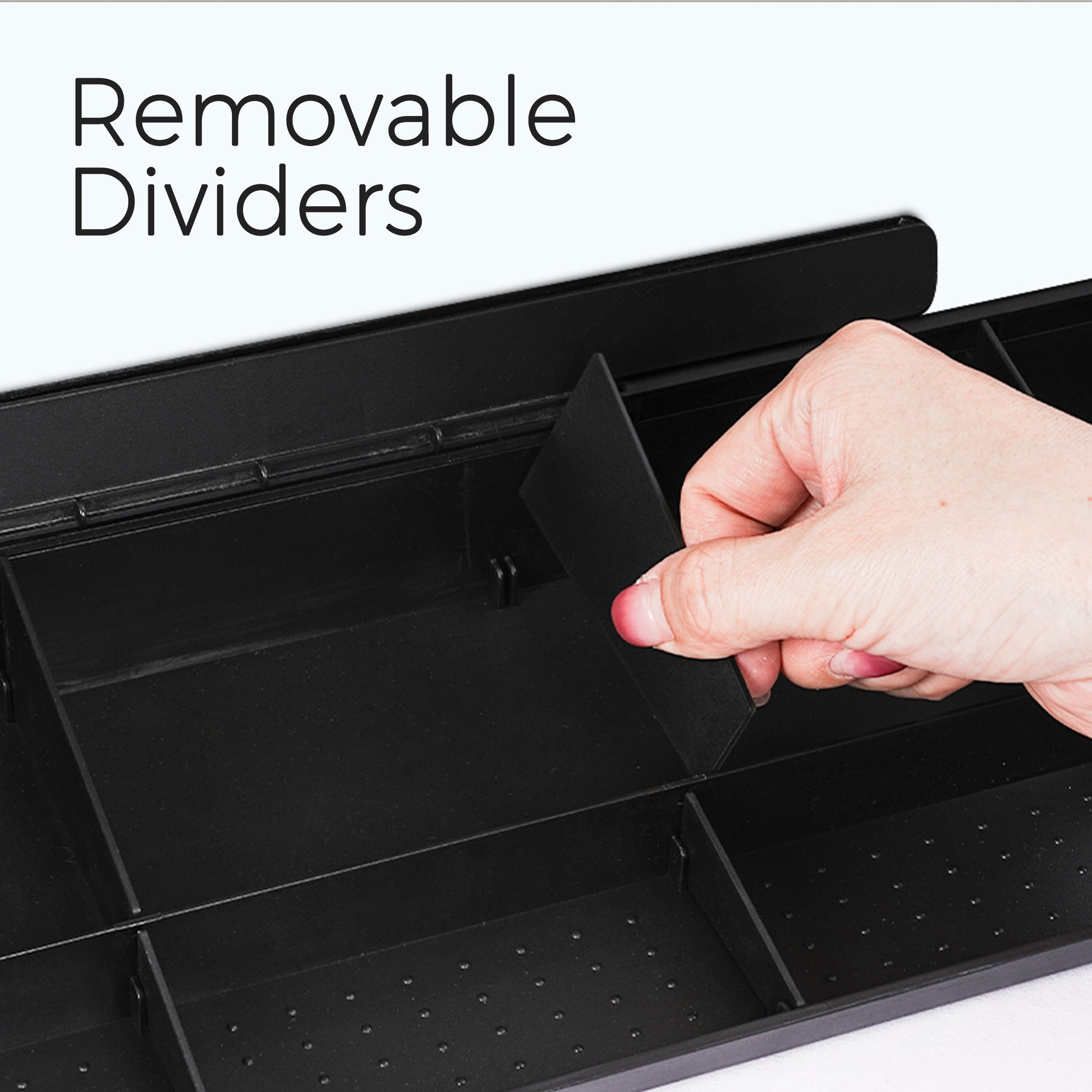 Glass Desktop Whiteboard with Storage Drawer, Black-white Box with Removable Dividers