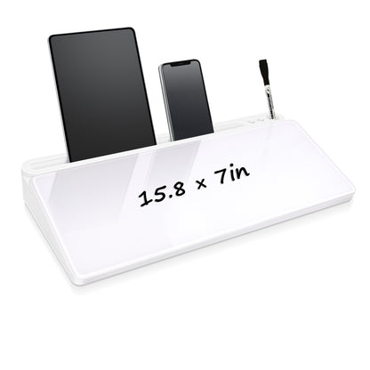Glass Desktop Whiteboard with Storage Drawer, White-white box 15.8x 7 in