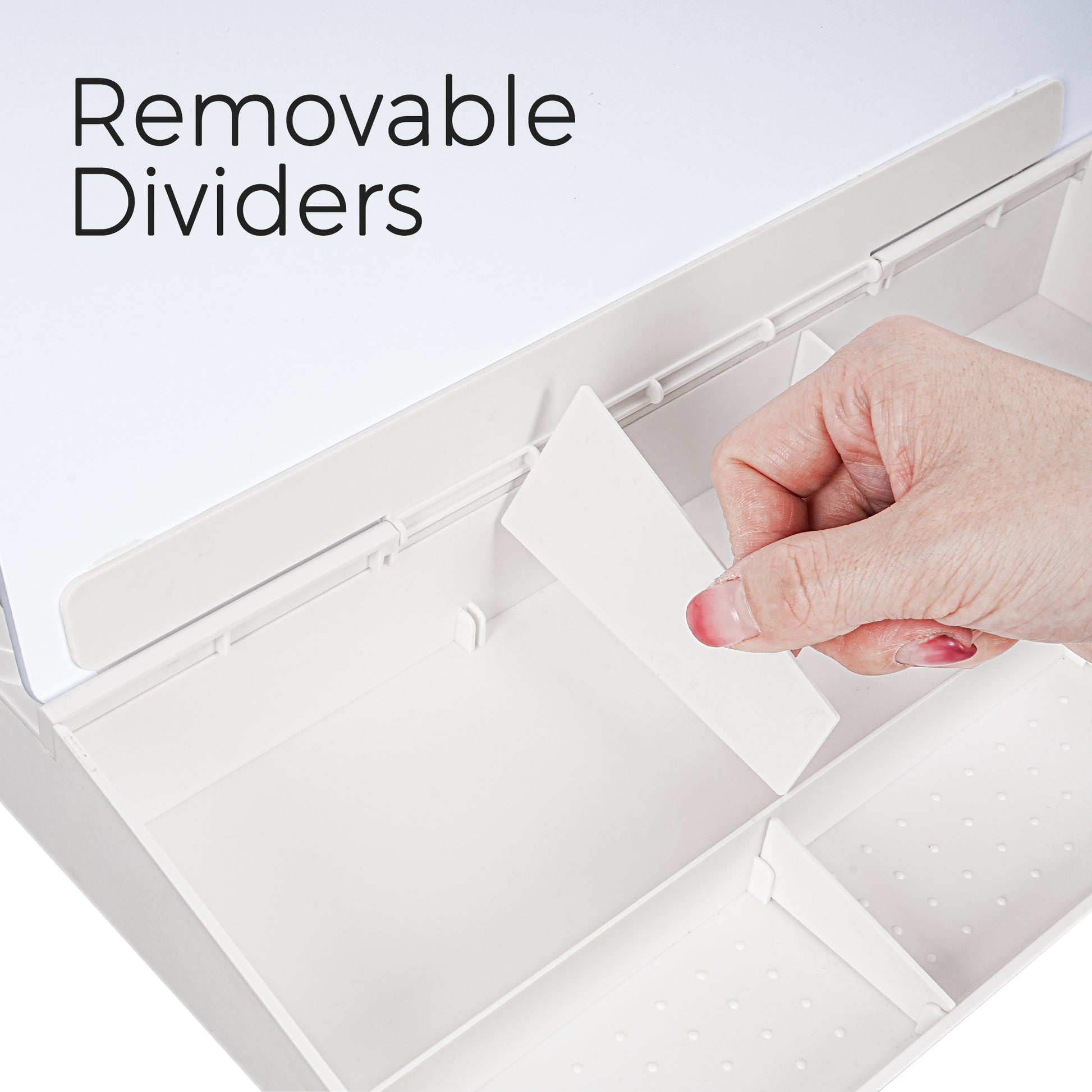 Glass Desktop Whiteboard with Storage Drawer, White-white box with Removable Dividers