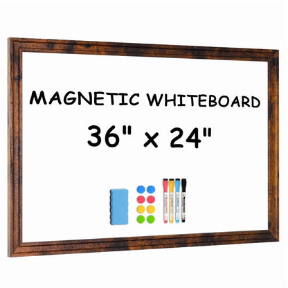 Magnetic Dry Erase Whiteboard Magnetic Whiteboard for Wall Vintage Wooden Framed