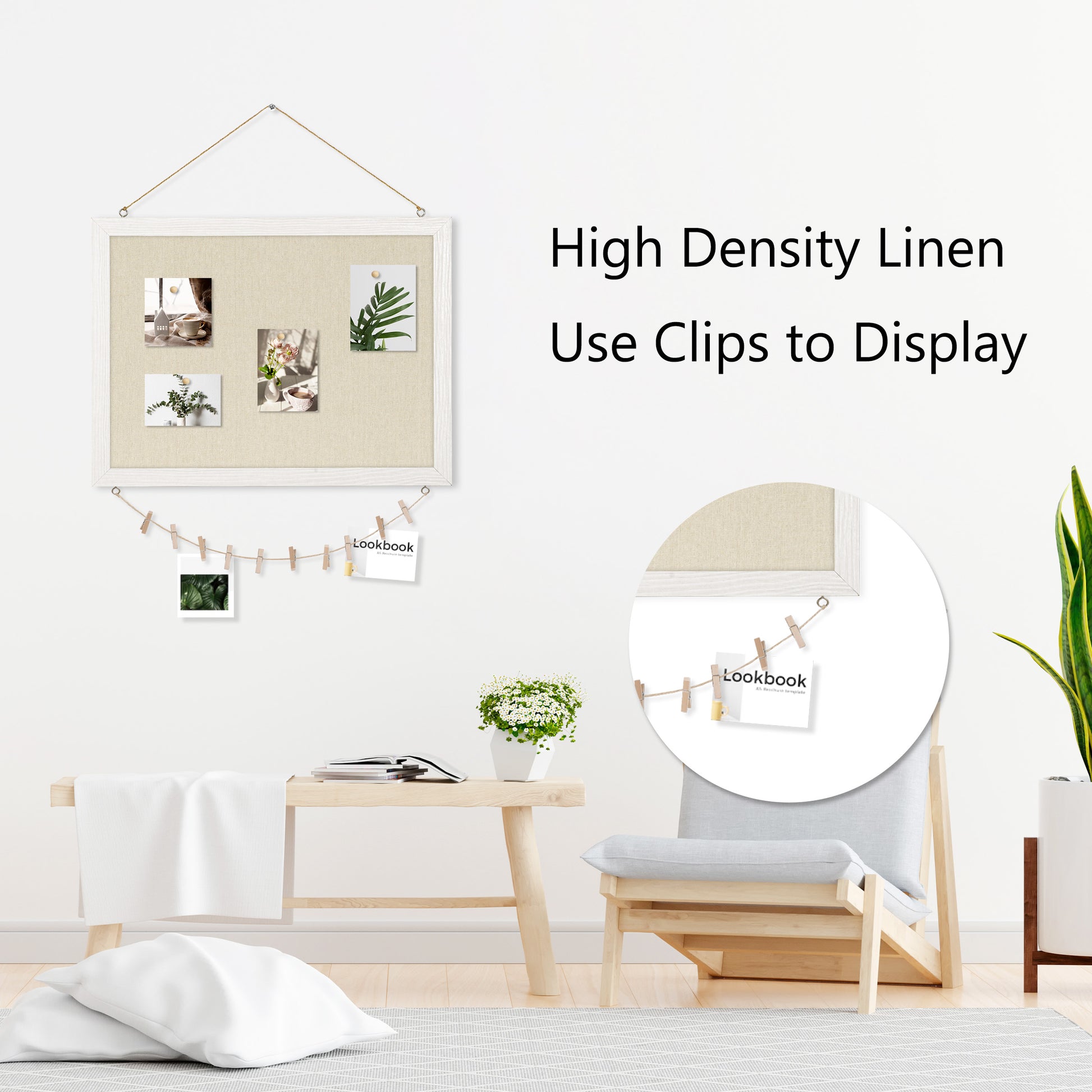 Linen Board 1-Pack 16''X 12'', High Density Linen, Use Clips to Display