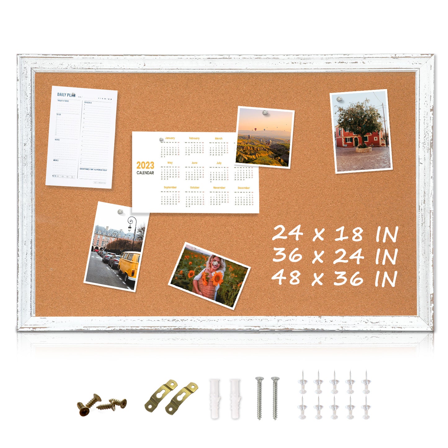 Bulletin Board-Cork Board-MDF White frame cork board