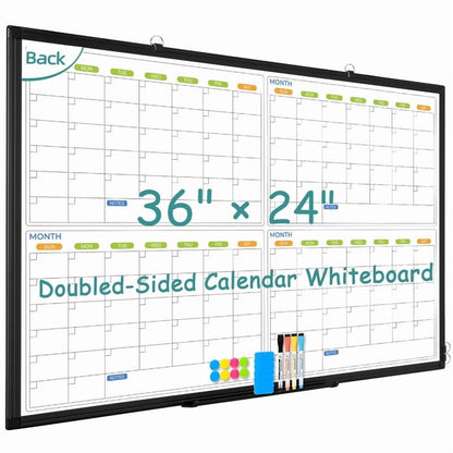 4 Monthly Calendar Whiteboard Magnetic Dry Erase Calendar Whiteboard 4 Month White Board Calendar