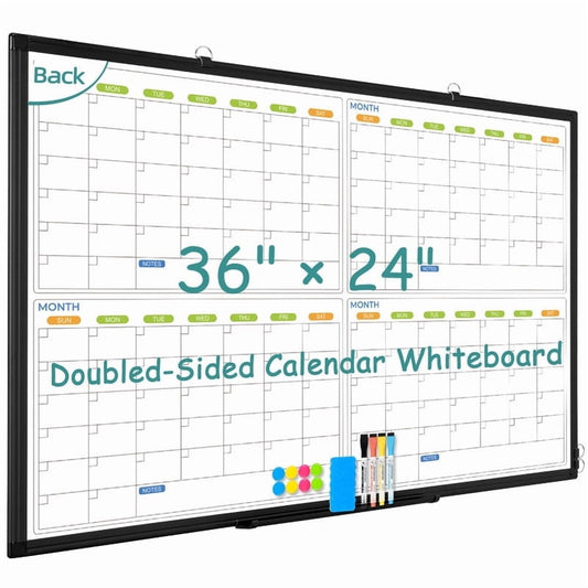 4 Monthly Calendar Whiteboard Magnetic Dry Erase Calendar Whiteboard 4 Month White Board Calendar