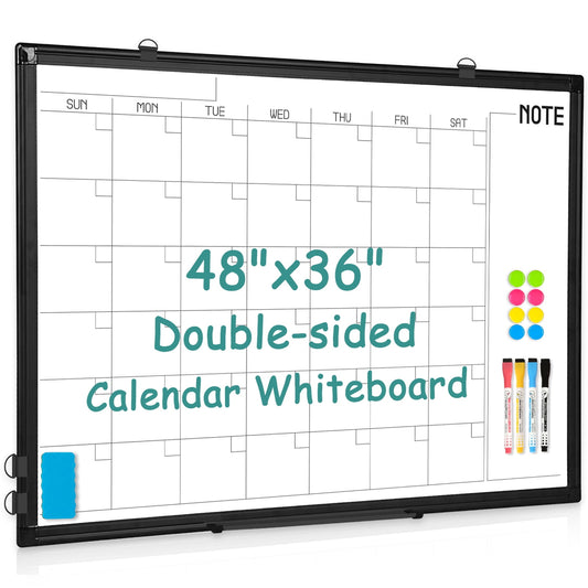 Magnetic Whiteboard Calendar Whiteboard Wall Dry Erase Calendar Board Large Planner Double Sided White Board