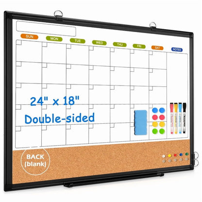 Monthly Dry Erase Calendar Whiteboard Calendar Cork Board Combo Calendar Bulletin Board
