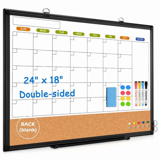 Monthly Dry Erase Calendar Whiteboard Calendar Cork Board Combo Calendar Bulletin Board