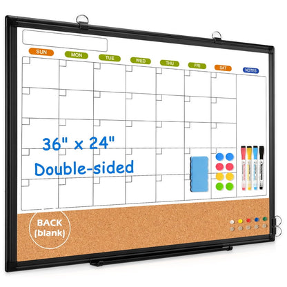 Monthly Dry Erase Calendar Whiteboard Calendar Cork Board Combo Calendar Bulletin Board