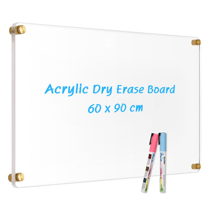 Acrylic Dry Erase Board Clear White Board for Wall Acrylic Writing Board Non-Magnetic Floating Ultra-Thick Dry Erase Board