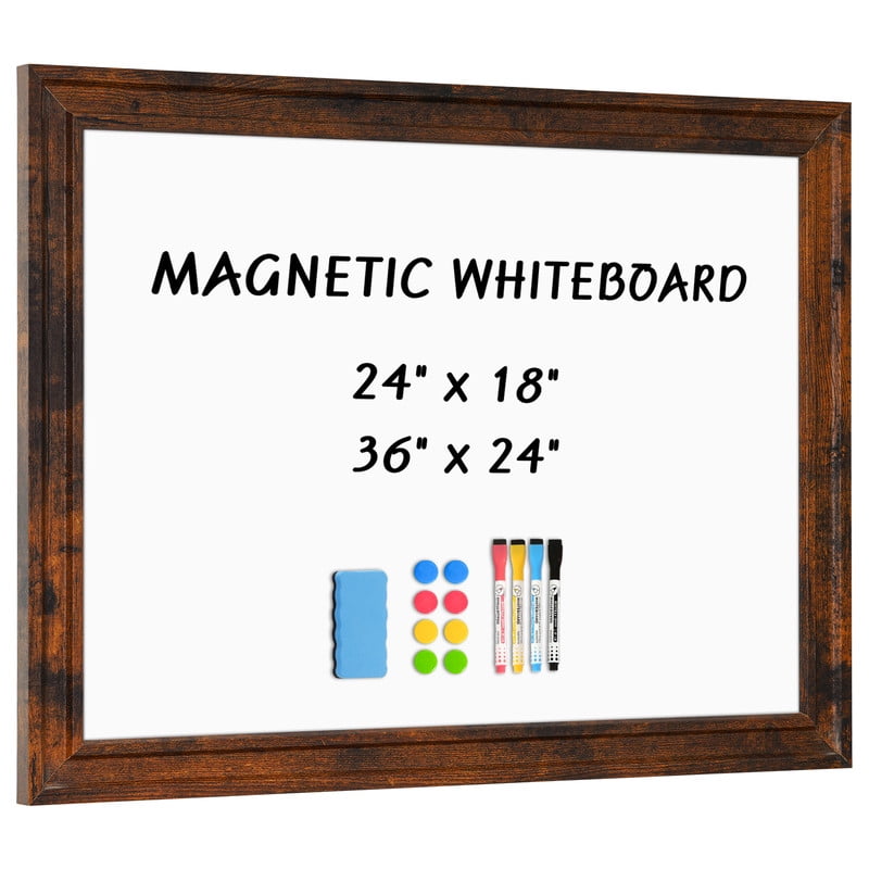 Magnetic Dry Erase Whiteboard Magnetic Whiteboard for Wall Vintage Wooden Framed