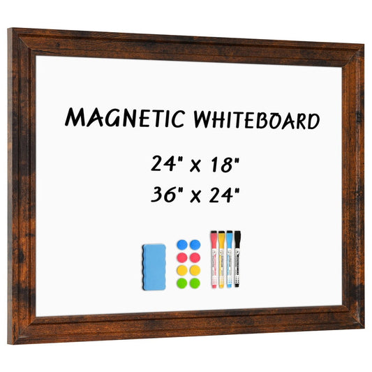Magnetic Dry Erase Whiteboard Magnetic Whiteboard for Wall Vintage Wooden Framed