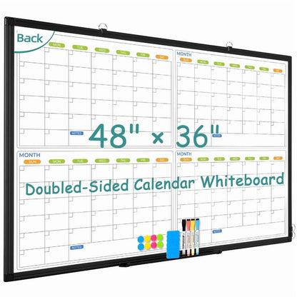 4 Monthly Calendar Whiteboard Magnetic Dry Erase Calendar Whiteboard 4 Month White Board Calendar