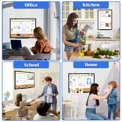 Monthly Dry Erase Calendar Whiteboard Calendar Cork Board Combo Calendar Bulletin Board