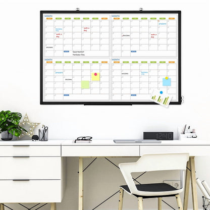4 Monthly Calendar Whiteboard Magnetic Dry Erase Calendar Whiteboard 4 Month White Board Calendar