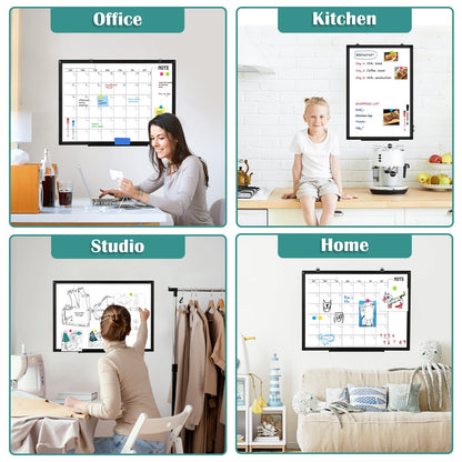 Magnetic Whiteboard Calendar Whiteboard Wall Dry Erase Calendar Board Large Planner Double Sided White Board