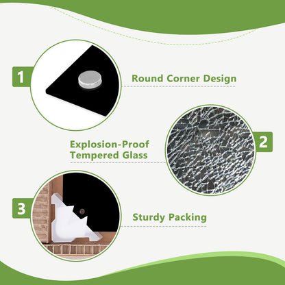 Black Glass Dry Erase Board Magnetic Glass Board Frameless Glass Blackboard Magnetic Dry Erase Glass Board