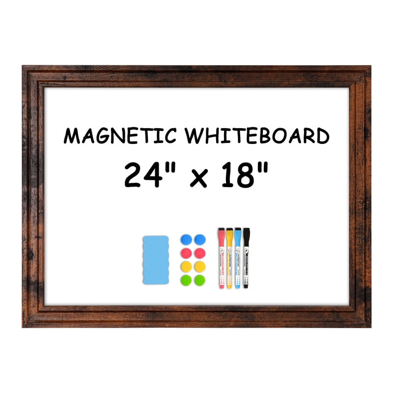 Magnetic Dry Erase Whiteboard Magnetic Whiteboard for Wall Vintage Wooden Framed