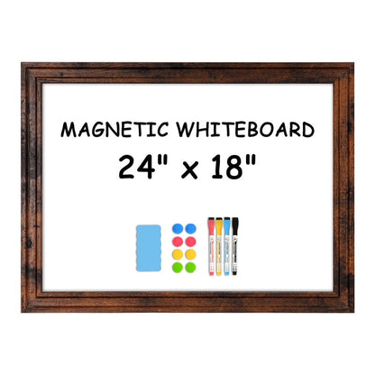 Magnetic Dry Erase Whiteboard Magnetic Whiteboard for Wall Vintage Wooden Framed