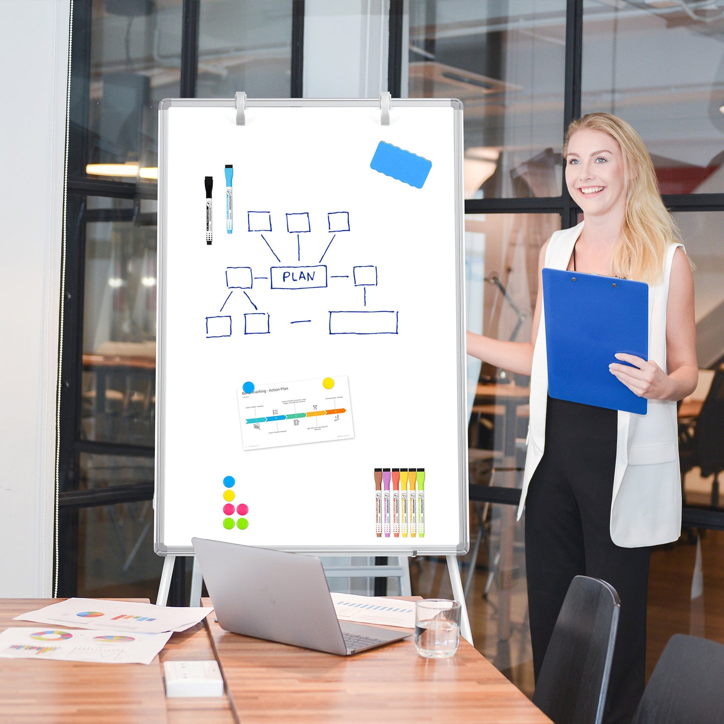 White Board-Easel whiteboard-Triangle stand whiteboard