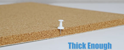 Cork Board Tiles, 6 Packs 12" x 12" 1/2" Thick, Self Adhesive with 60 Pushpins